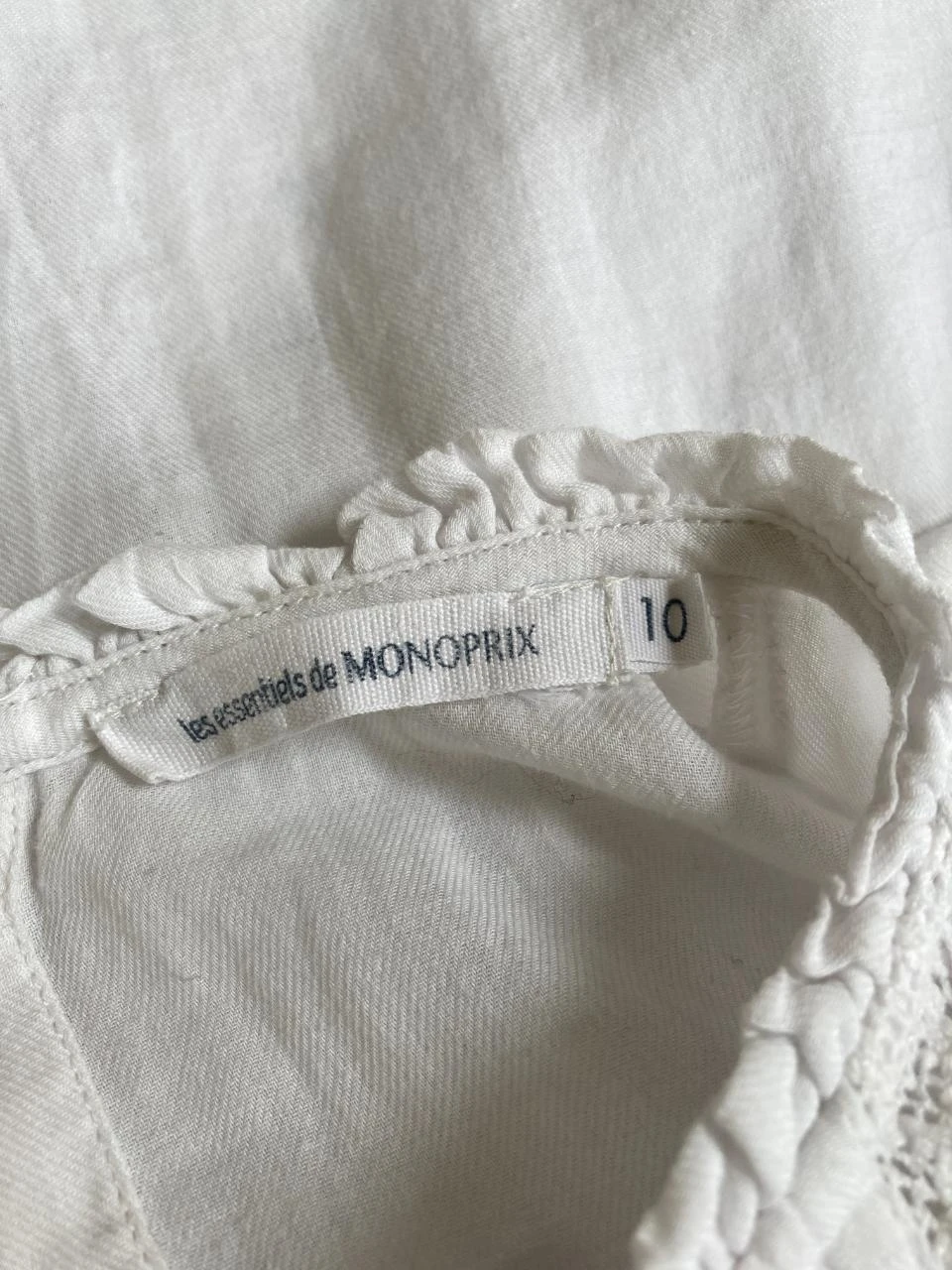 Monoprix 10 ans bohemian white lace blouse – photo 2
